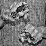 STUDDED PUNK CUBE RING - Rebelger.com