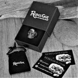 TRIPLE SKULL BIKER RING - Rebelger.com