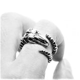 WRAPPED HORNS GOAT SKULL RING - Rebelger.com