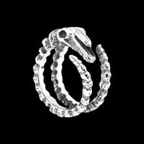 WRAPPED HORNS GOAT SKULL RING - Rebelger.com