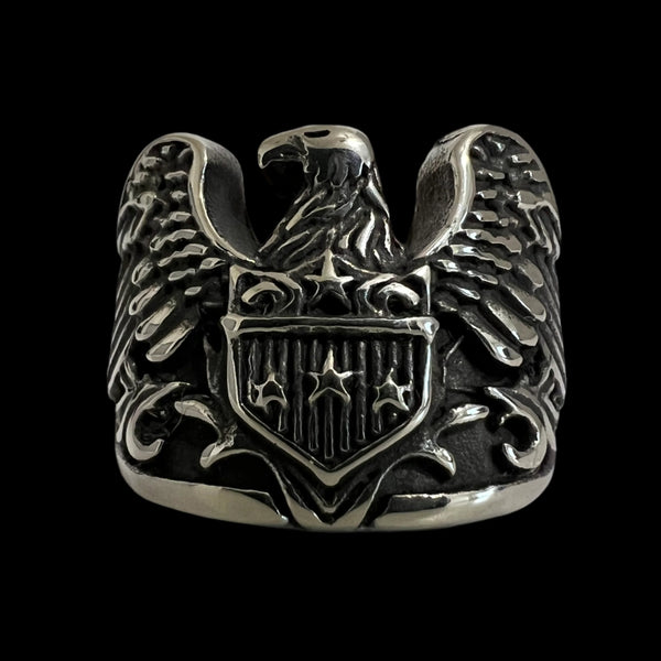 American Eagle Shield Biker Ring