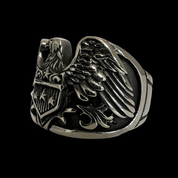 American Eagle Shield Biker Ring