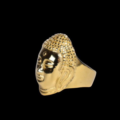 Golden Buddha Head Ring