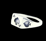 Mini Ace of Spades 925 Silver Ring