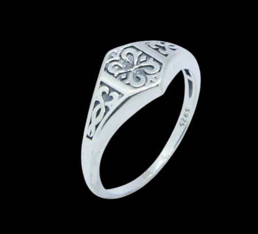 Mini Celtic Flower 925 Silver Ring