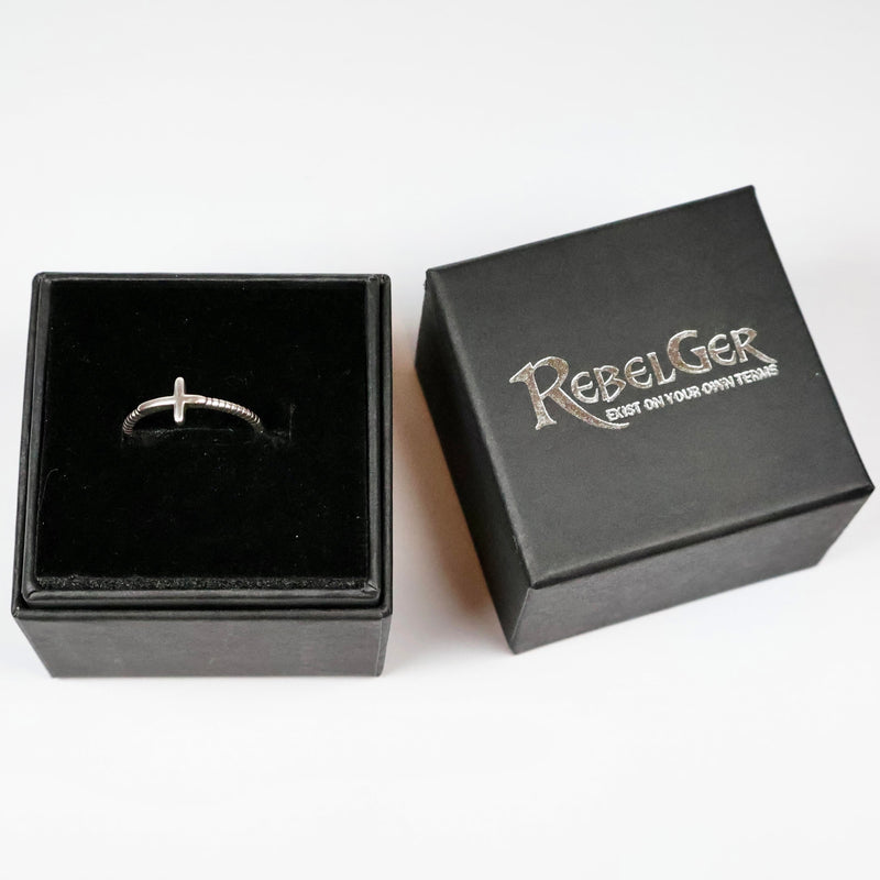 Mini Cross 925 Silver Ring