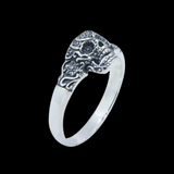 Mini Flower Skull 925 Silver Ring