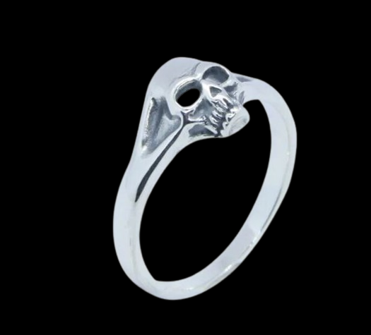 Mini Hollow Skull 925 Silver Ring