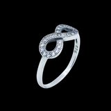 Mini Infinity Gemstone 925 Silver Ring