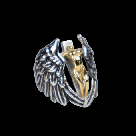 Winged Angel Cross Ring