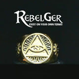 All Seeing Eye Triangle Gold Ring