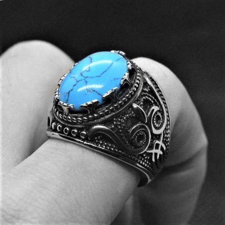 BLUE GEM STONE RING - Rebelger.com
