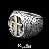GOLDEN CROSS RING - Rebelger.com