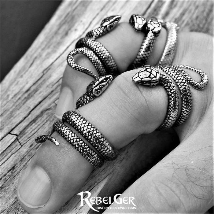 TWO HEADED SNAKE RING Rebelger