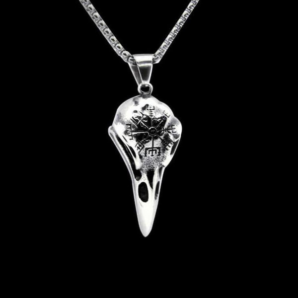 VINTAGE RAVEN SKULL  NECKLACE - Rebelger.com